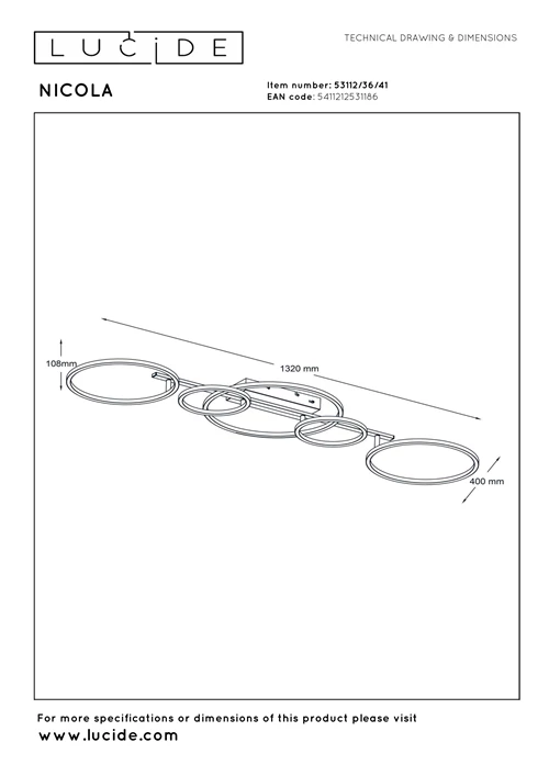 Lucide NICOLA - Plafonnière - LED - CCT - 1x37W 2700K/4000K - Taupe | Essential - technisch